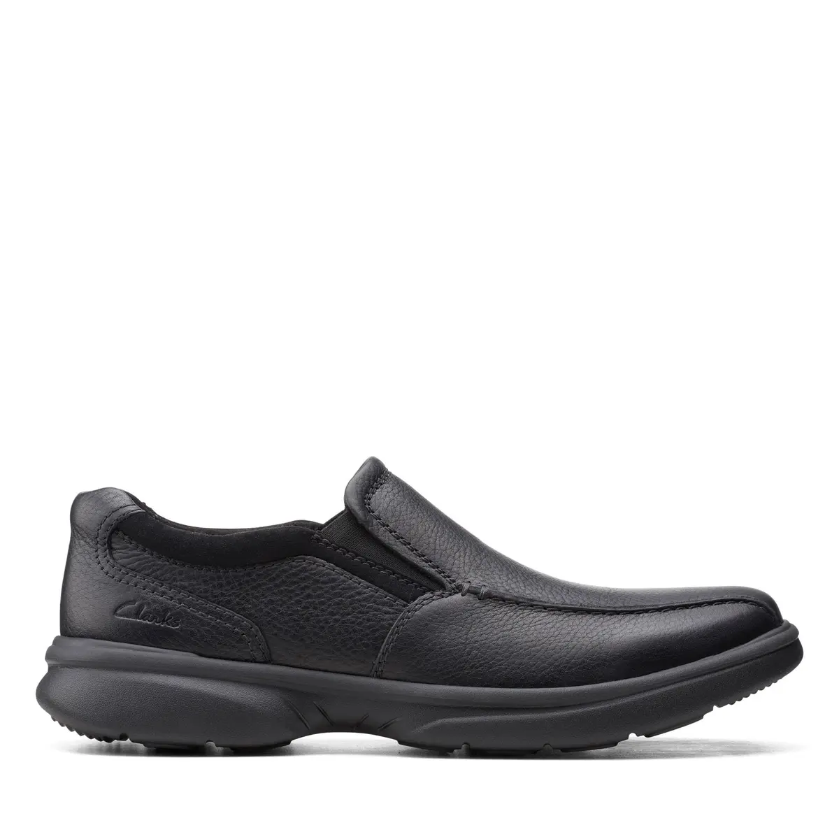 Clarks Bradley Step Loafer Black Tumbled 8 W | Slip-On Comfort with Ortholite - view 6