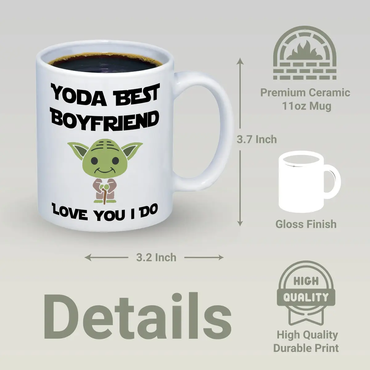 Suchmugs Best Boyfriend Mug from Girlfriend 11oz Ceramic Coffee Cup | Funny Birthday & Anniversary Gift - view 2