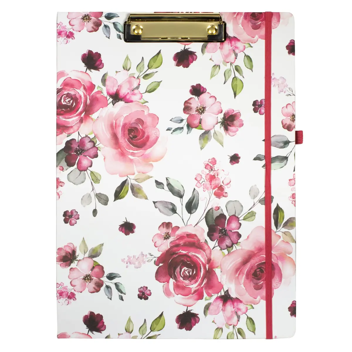 Steel Mill & Co. Clipboard Folio with Notepad, Rose Floral | Refillable, Trendy & Compact Organizer - main product image
