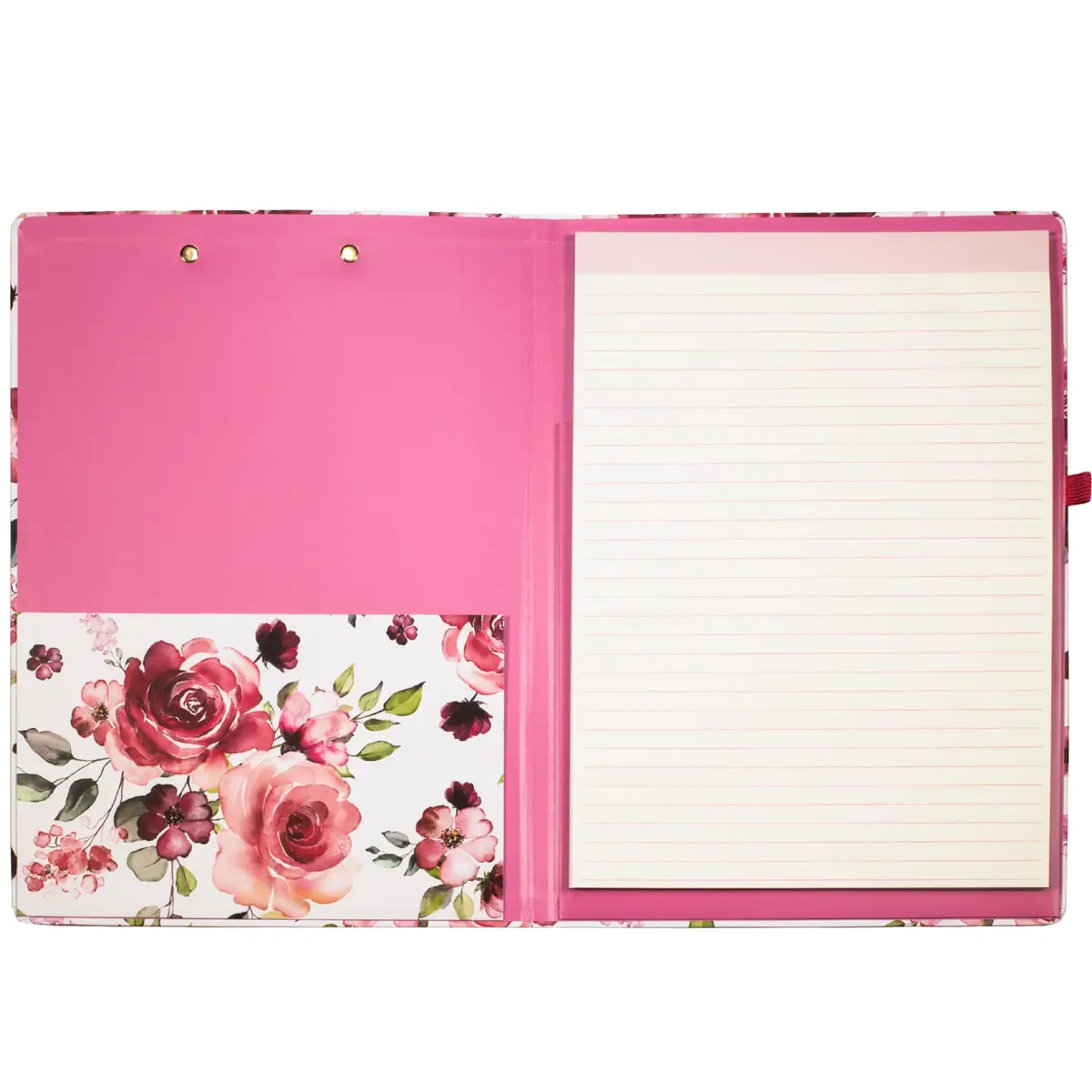Steel Mill & Co. Clipboard Folio with Notepad, Rose Floral | Refillable, Trendy & Compact Organizer - view 2
