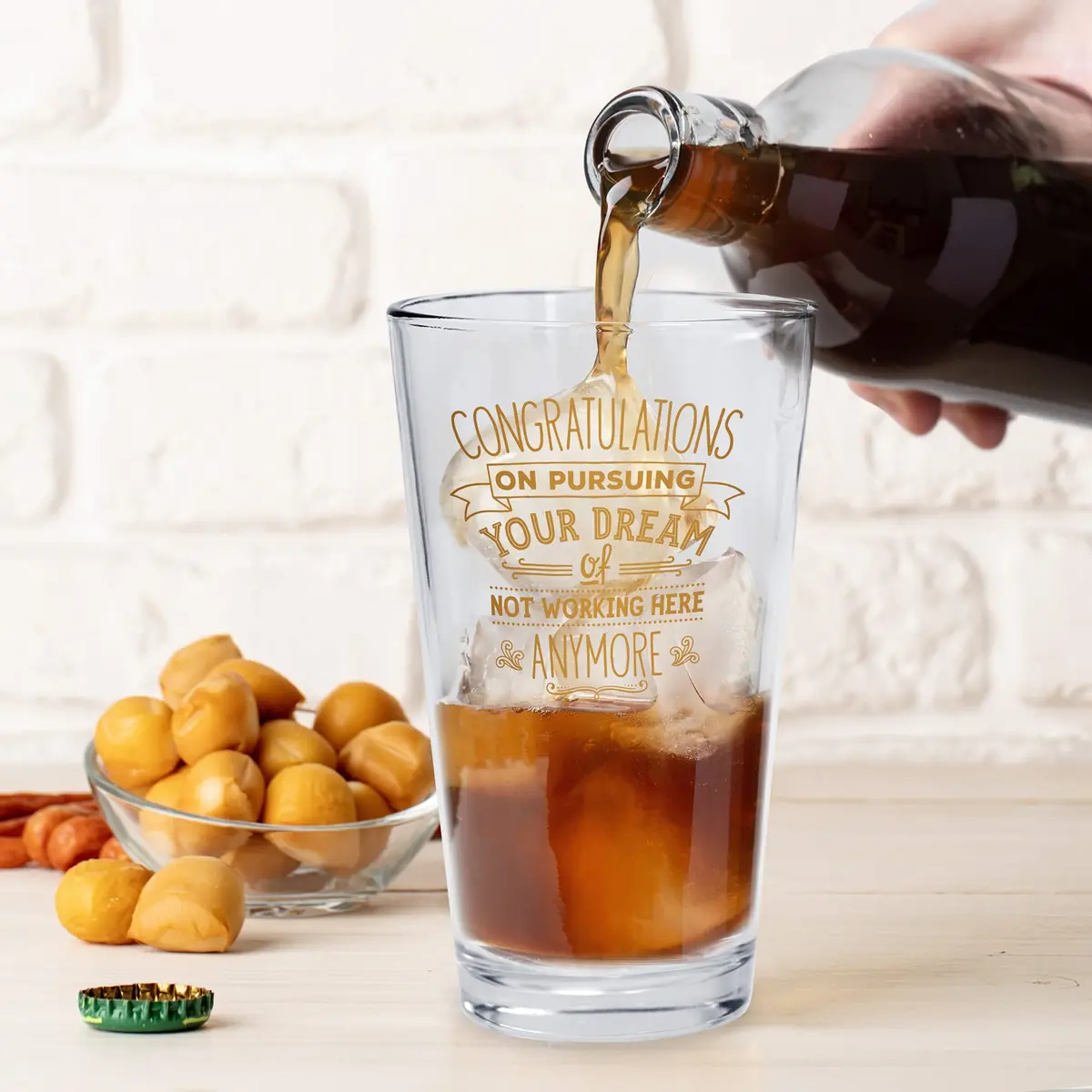 Bad Bananas Farewell Gifts for Coworkers - 16 oz Beer Pint Glass | Retirement & Boss Gift with Gold Ink - view 4