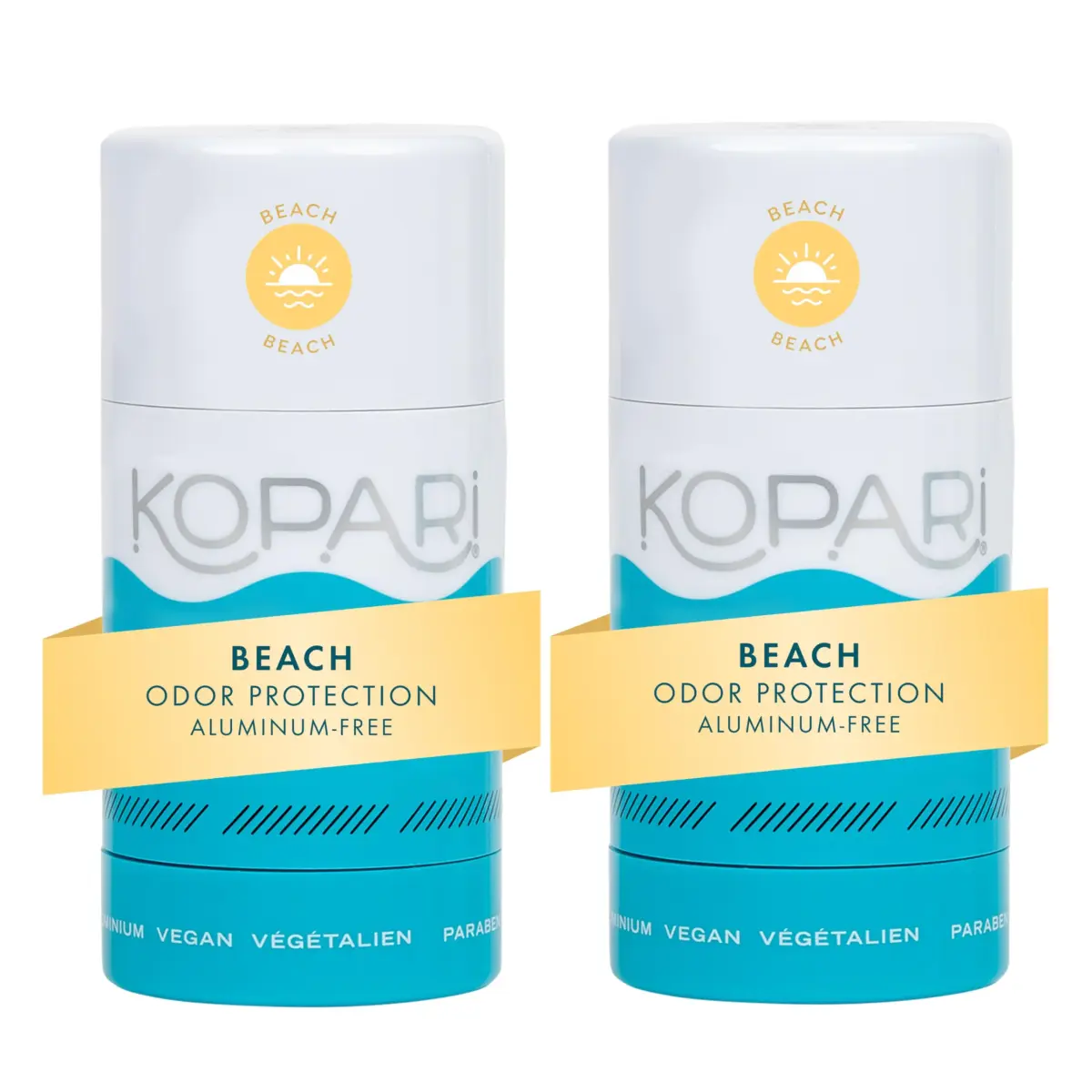 Kopari Aluminum Free Coconut Deodorant, Beach Scent, 4 oz (2 oz Pack of 2) | Plant-Based Odor Protection - main product image