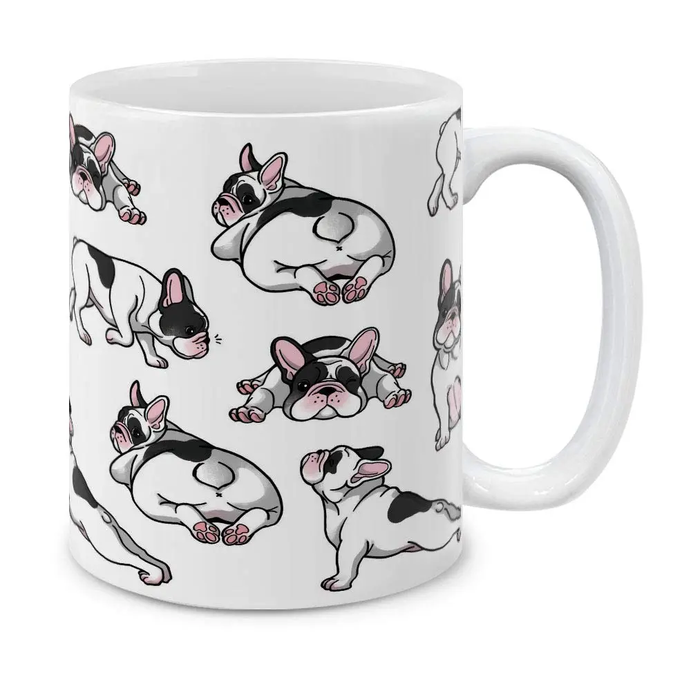 MUGBREW French Bulldog Funny Playful Postures Ceramic Coffee Mug Tea Cup 325ml (11 OZ) | Gift for Dog Lovers - main product image