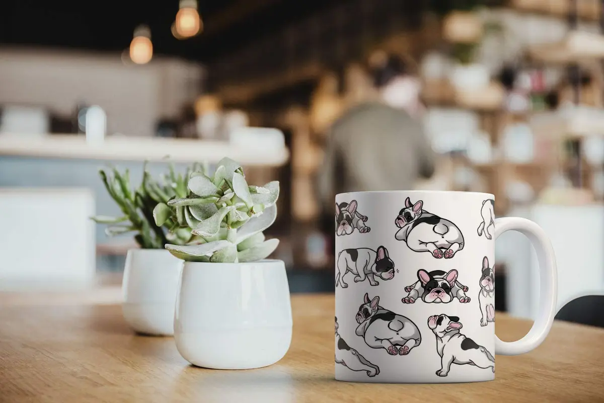 MUGBREW French Bulldog Funny Playful Postures Ceramic Coffee Mug Tea Cup 325ml (11 OZ) | Gift for Dog Lovers - view 6