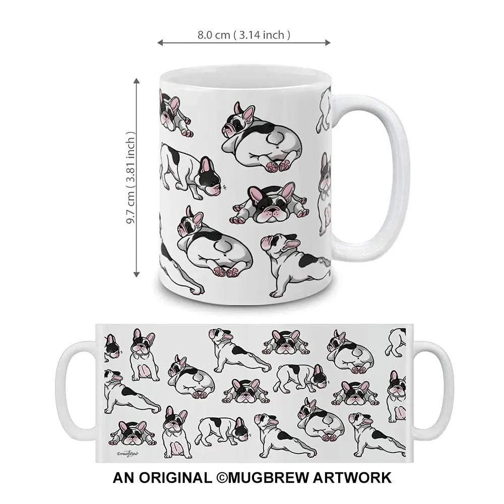 MUGBREW French Bulldog Funny Playful Postures Ceramic Coffee Mug Tea Cup 325ml (11 OZ) | Gift for Dog Lovers - view 4