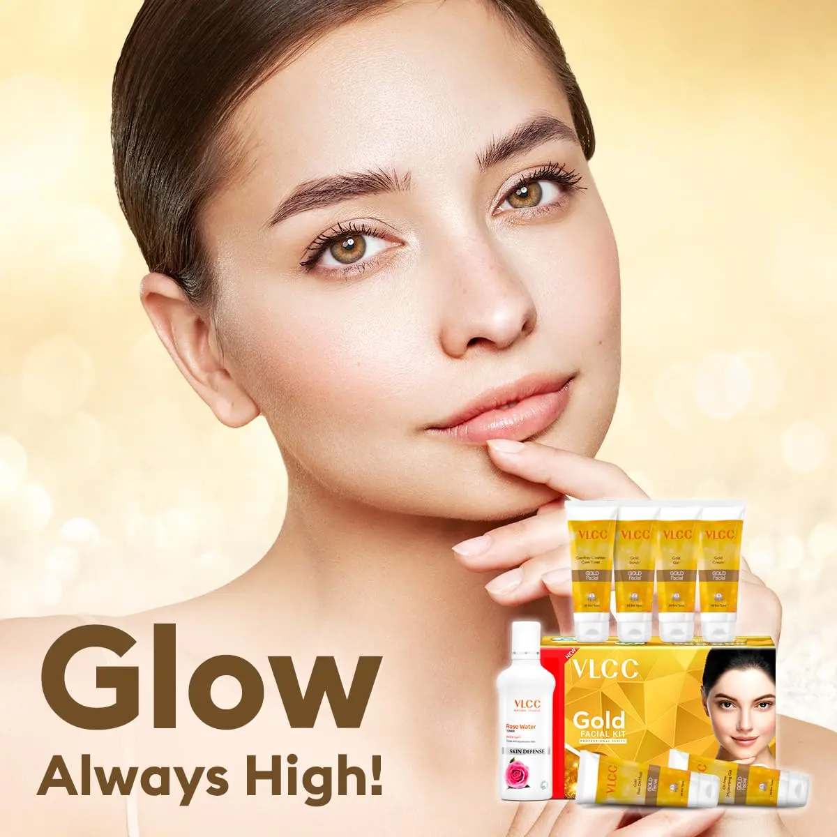 VLCC Gold Facial Kit + FREE Rose Water Toner 300gm (10.58 oz) + 100ml (3.38 Fl Oz) | Natural Glow Facial Kit - view 5