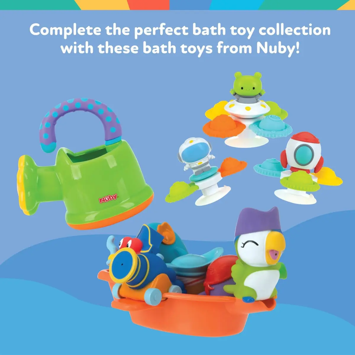 Nuby Floating Octopus with 3 Hoopla Rings Bath Toy | BPA-Free, Mold-Free Design for Toddlers 18+ Months - view 7