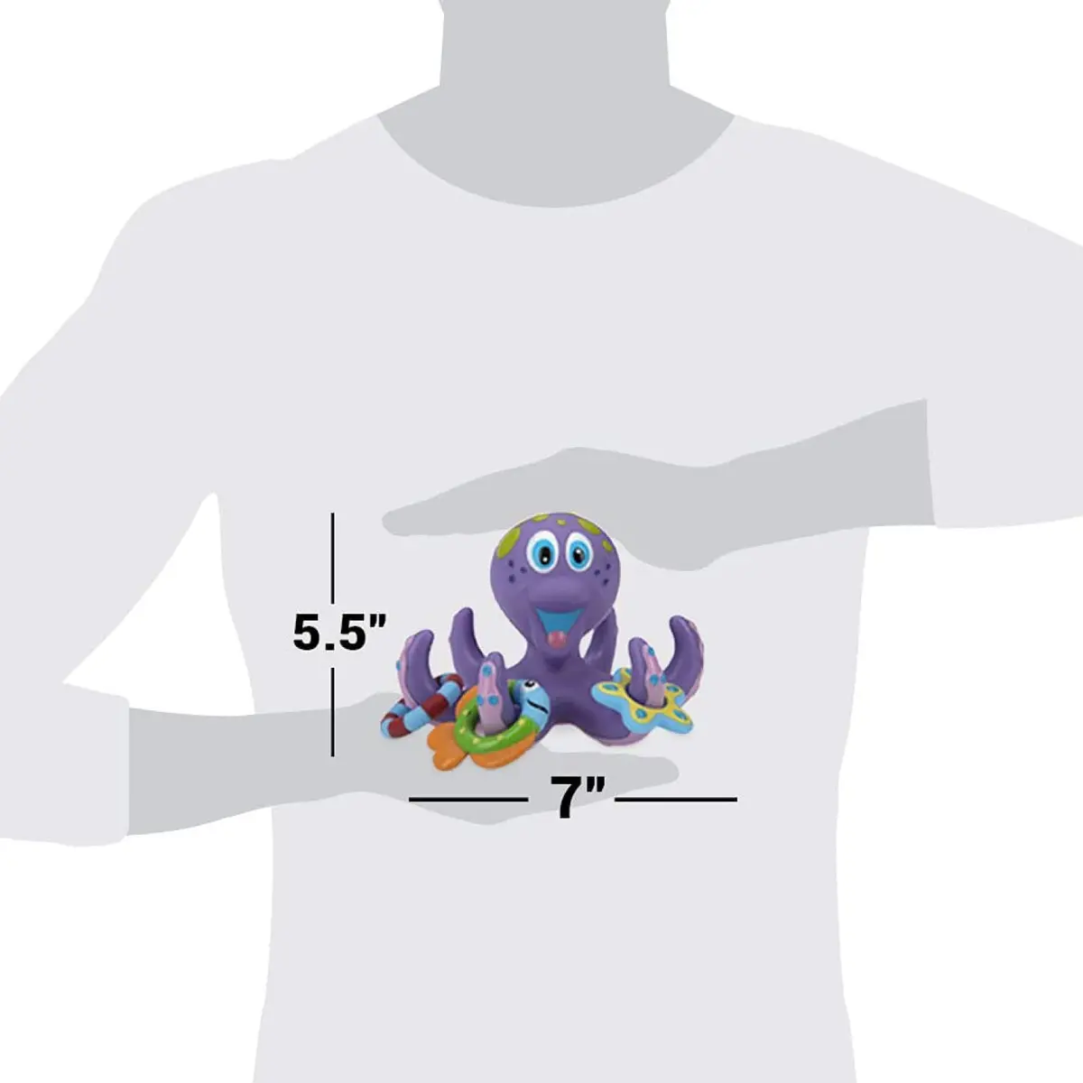 Nuby Floating Octopus with 3 Hoopla Rings Bath Toy | BPA-Free, Mold-Free Design for Toddlers 18+ Months - view 8