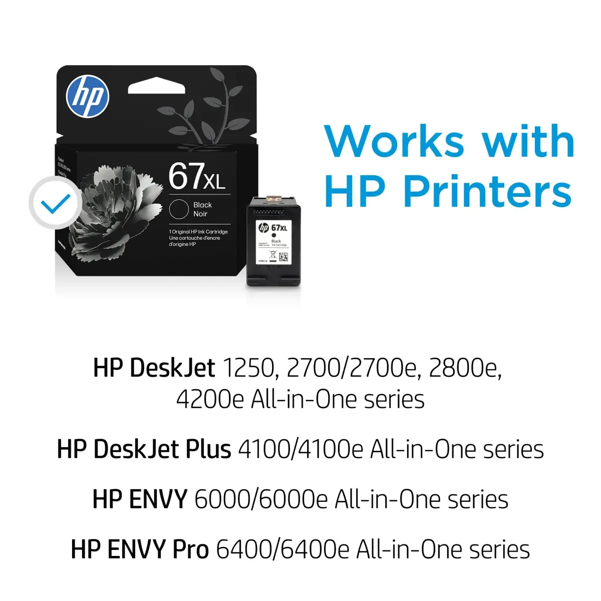 HP 67XL Black High-Yield Ink Cartridge | 240 Pages | Compatible with HP DeskJet & Envy Series Printers - view 3