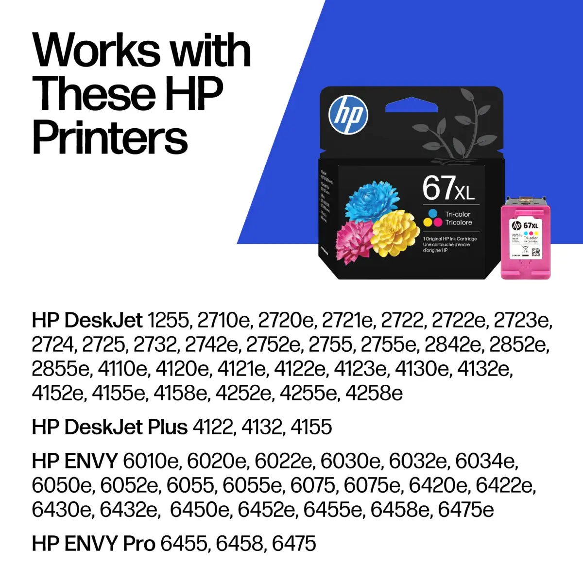 HP 67XL Tri-Color High-Yield Ink Cartridge | Works with HP DeskJet 2700 Series, Envy 6000 Series | 200 Pages | 11.2 ml (0.37 Fl Oz) - view 2