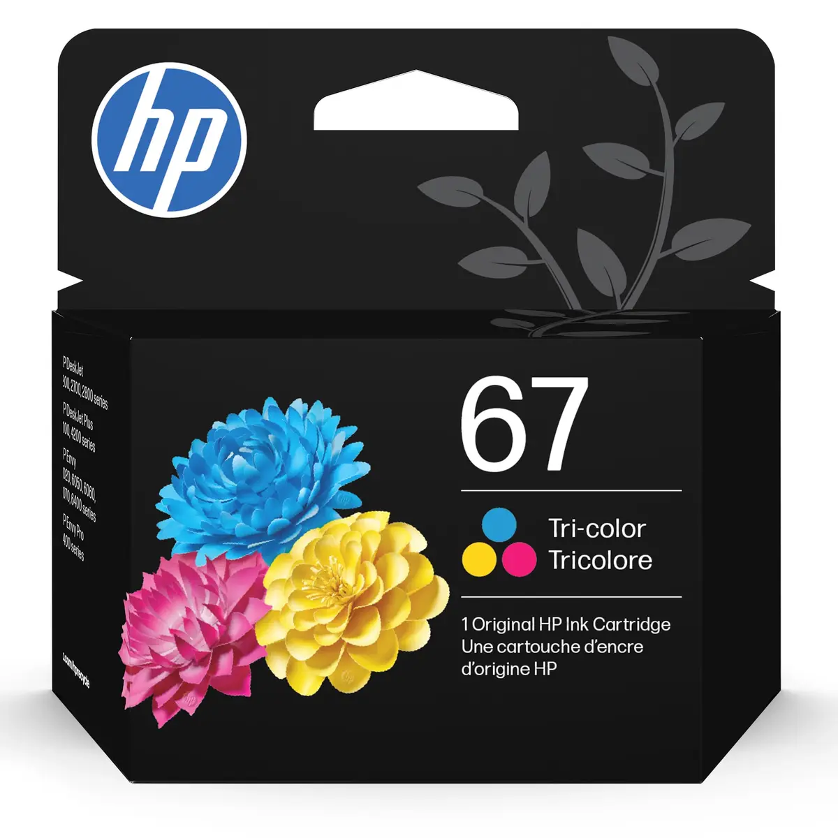 HP 67 Tri-Color Ink Cartridge | 100 Pages Yield | Compatible with DeskJet 1255, 2700, 4100 Series, Envy 6000, 6400 Series - main product image