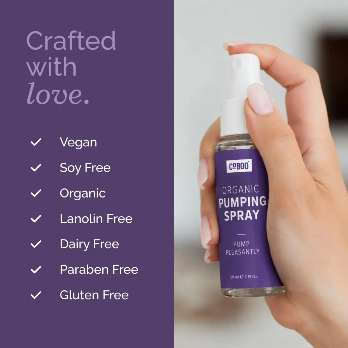 CoBoo Original Pumping Spray, Organic Breast Pump Lubricant 118ml (4 Fl Oz) | Helps Sore Nipples & Clogged Milk Ducts - view 7