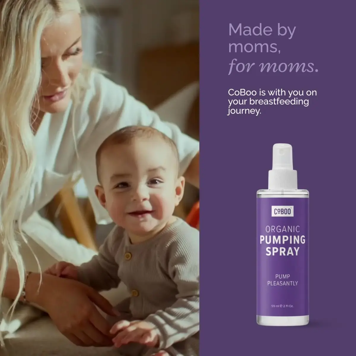 CoBoo Original Pumping Spray, Organic Breast Pump Lubricant 118ml (4 Fl Oz) | Helps Sore Nipples & Clogged Milk Ducts - view 8