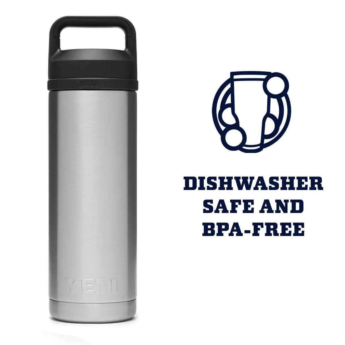 YETI Rambler 18 oz Bottle with Chug Cap, 532ml (18 Fl Oz) | Keeps Drinks Cold for Hours - view 5