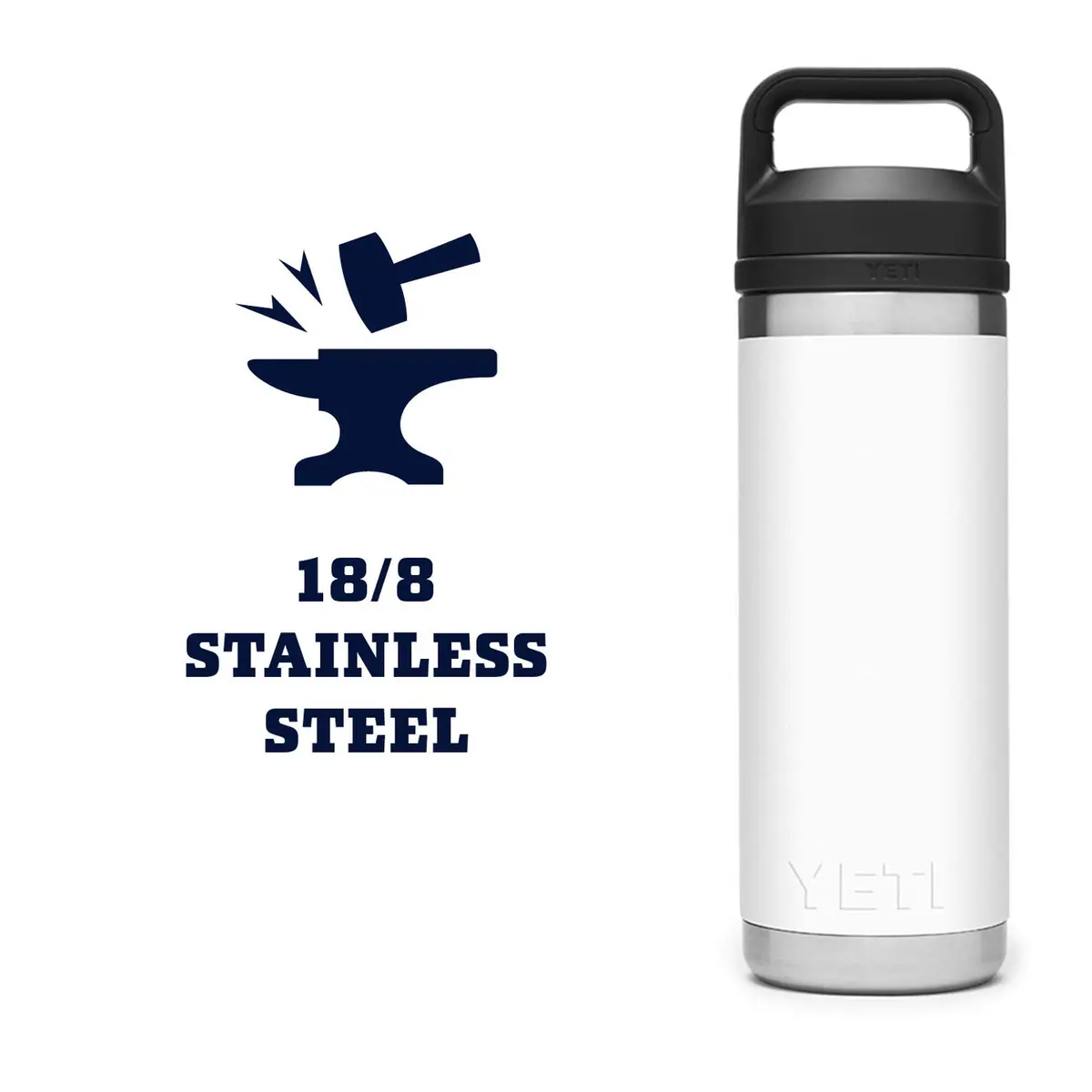 YETI Rambler 18 oz Bottle Vacuum Insulated Stainless Steel with Chug Cap | Keeps Water Cold or Coffee Hot - view 6