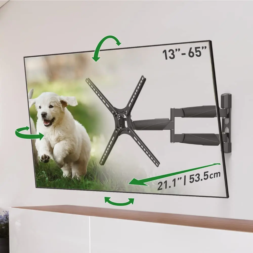 Barkan 21'' Long TV Wall Mount, 13-65 inch Full Motion Articulating - Holds up to 80lbs, Extremely Extendable - main product image