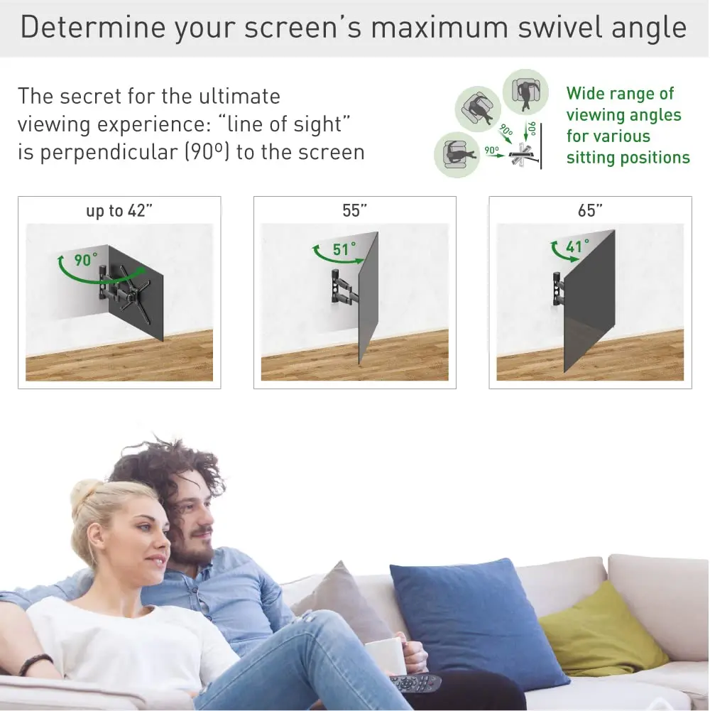 Barkan 21'' Long TV Wall Mount, 13-65 inch Full Motion Articulating - Holds up to 80lbs, Extremely Extendable - view 5