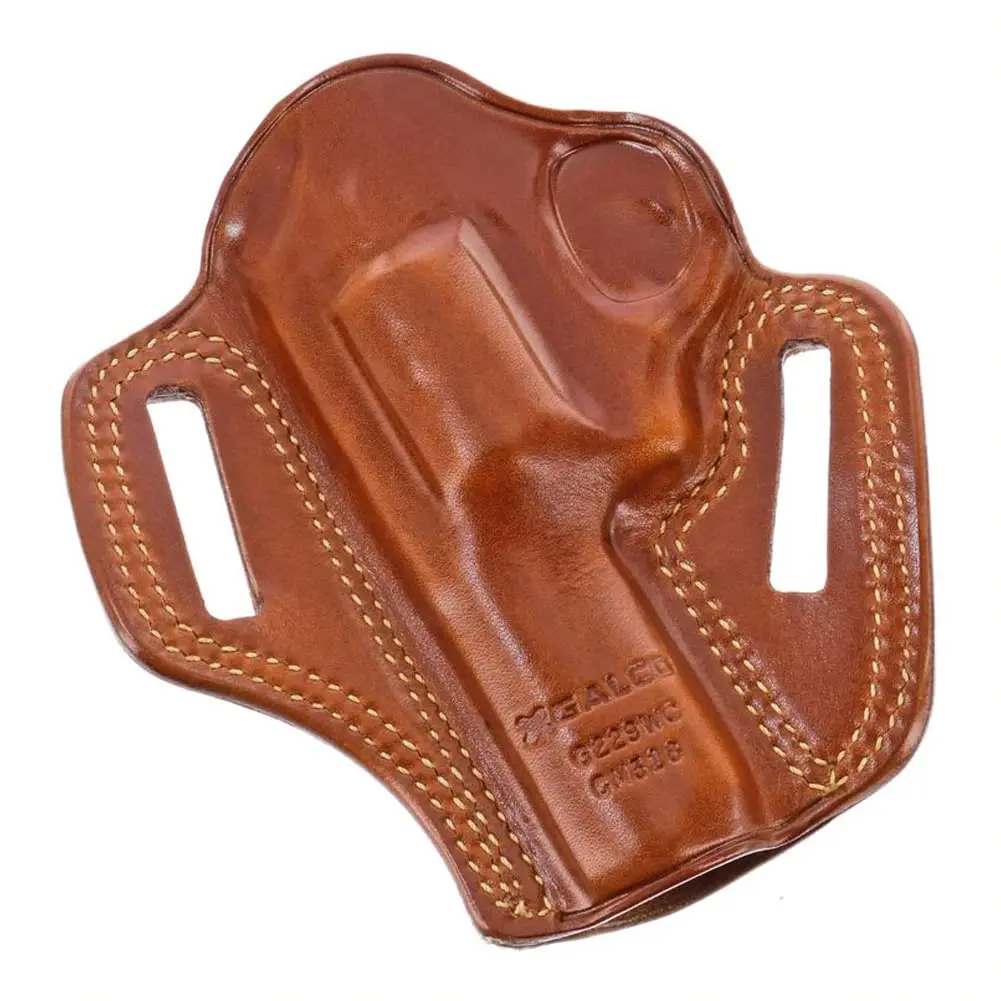 Galco Combat Master Leather Belt Holster, Ruger SP101 3in/Kimber K6S, Right Hand, Tan, CM318 | Concealed Carry, Pancake Design - view 2