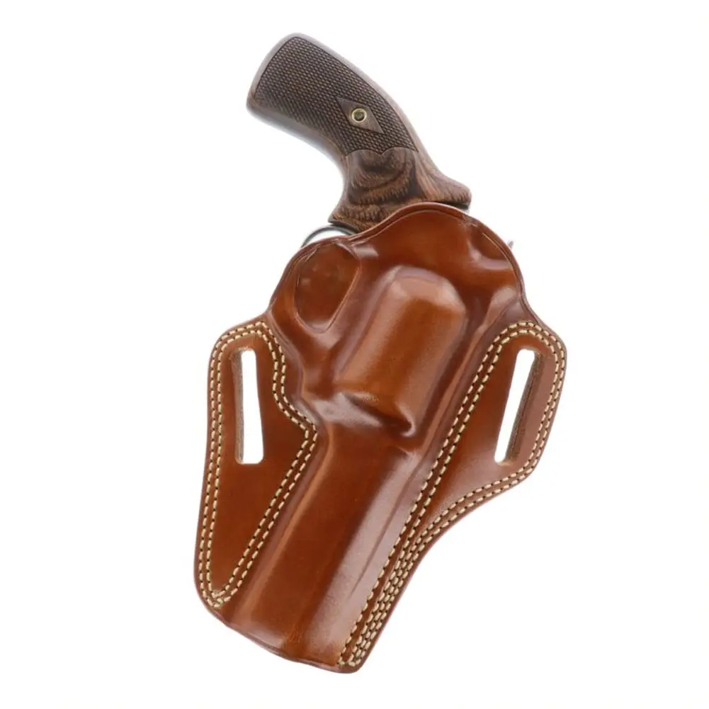 Galco Combat Master Leather Belt Holster, Ruger SP101 3in/Kimber K6S, Right Hand, Tan, CM318 | Concealed Carry, Pancake Design - view 3
