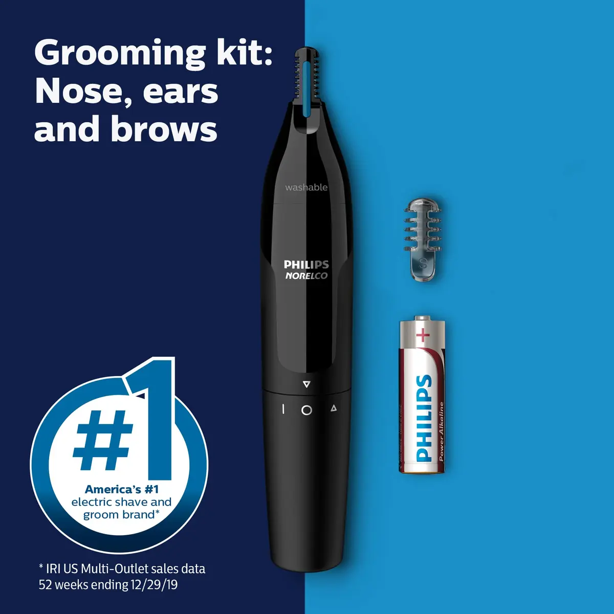 Norelco Nose Trimmer 1000 for Nose, Ears & Eyebrows | Protective Guard System - view 2