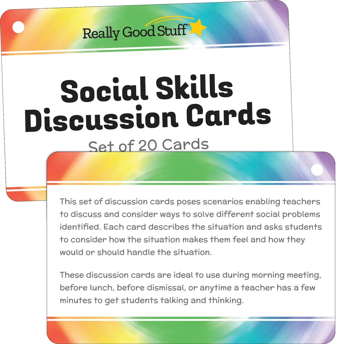 Really Good Stuff Social Skills Discussion Cards, Set of 20 | Develop Emotional & Social Skills - view 5