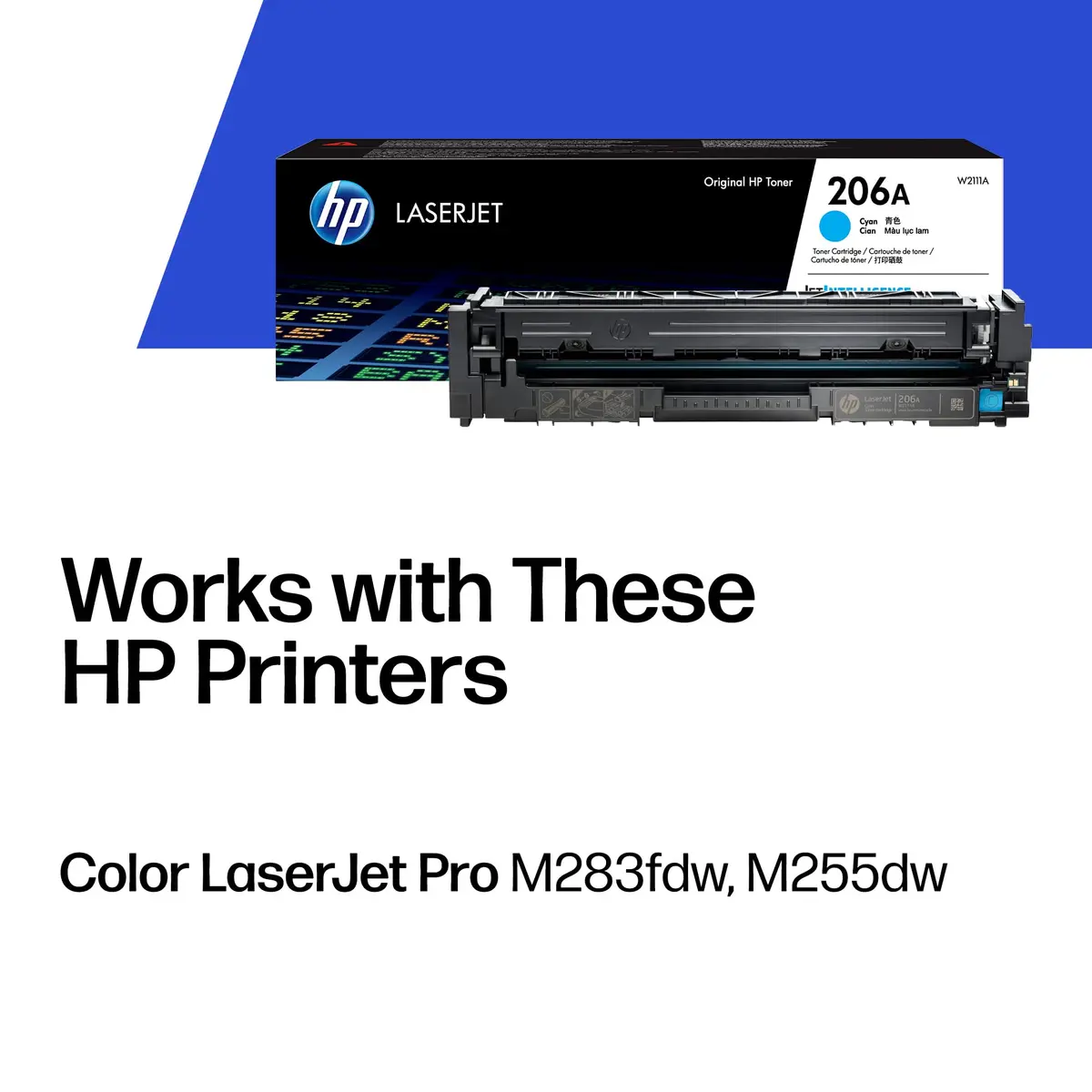 HP 206A Cyan Toner Cartridge | 1250 Pages | W2111A - view 2