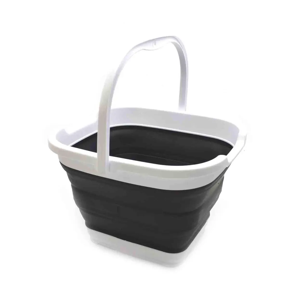 SAMMART Collapsible Rectangular Handy Bucket 10L (2.64 Gallon) Black | Space-Saving Portable Container - main product image
