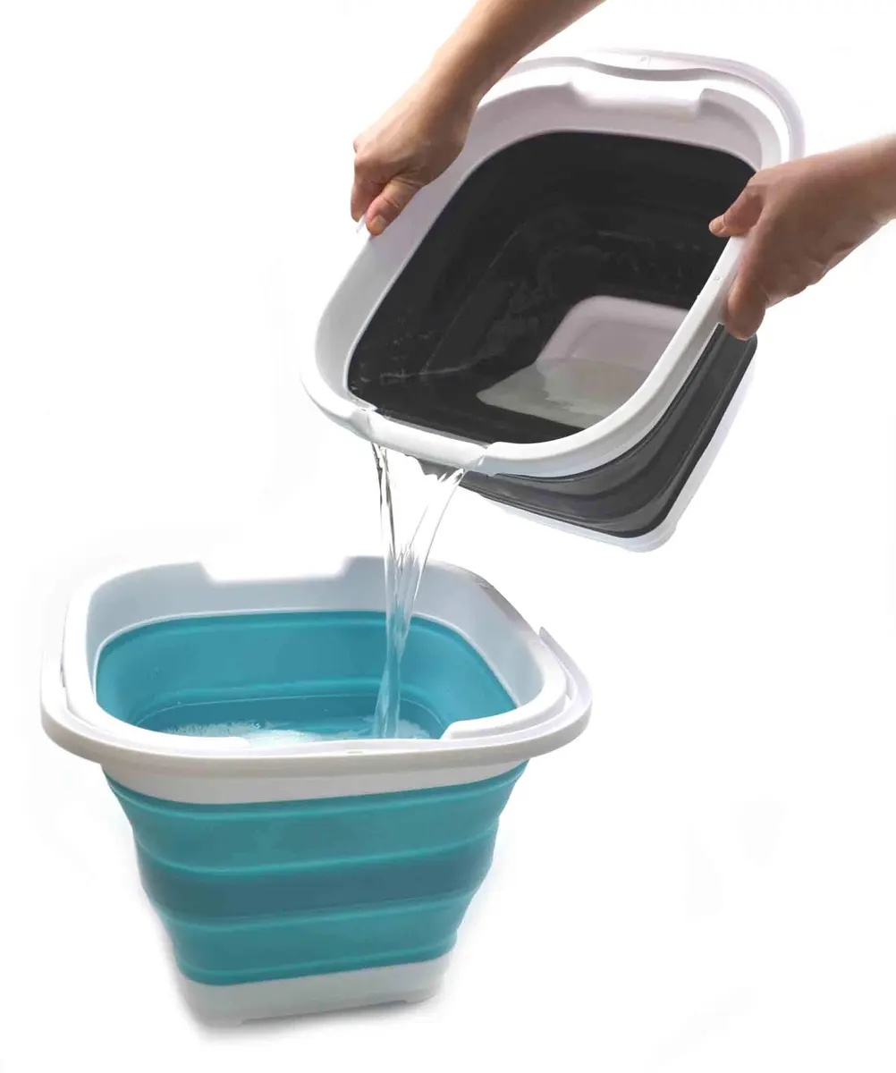 SAMMART Collapsible Rectangular Handy Bucket 10L (2.64 Gallon) Black | Space-Saving Portable Container - view 5