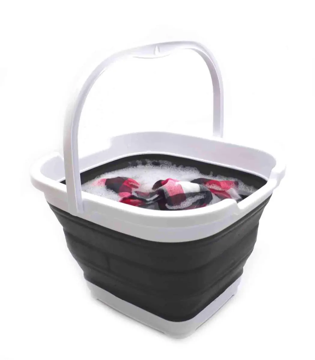 SAMMART Collapsible Rectangular Handy Bucket 10L (2.64 Gallon) Black | Space-Saving Portable Container - view 7