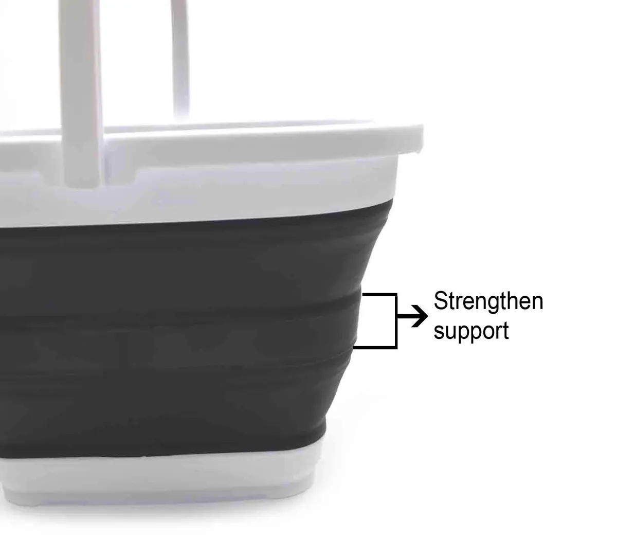 SAMMART Collapsible Rectangular Handy Bucket 10L (2.64 Gallon) Black | Space-Saving Portable Container - view 3