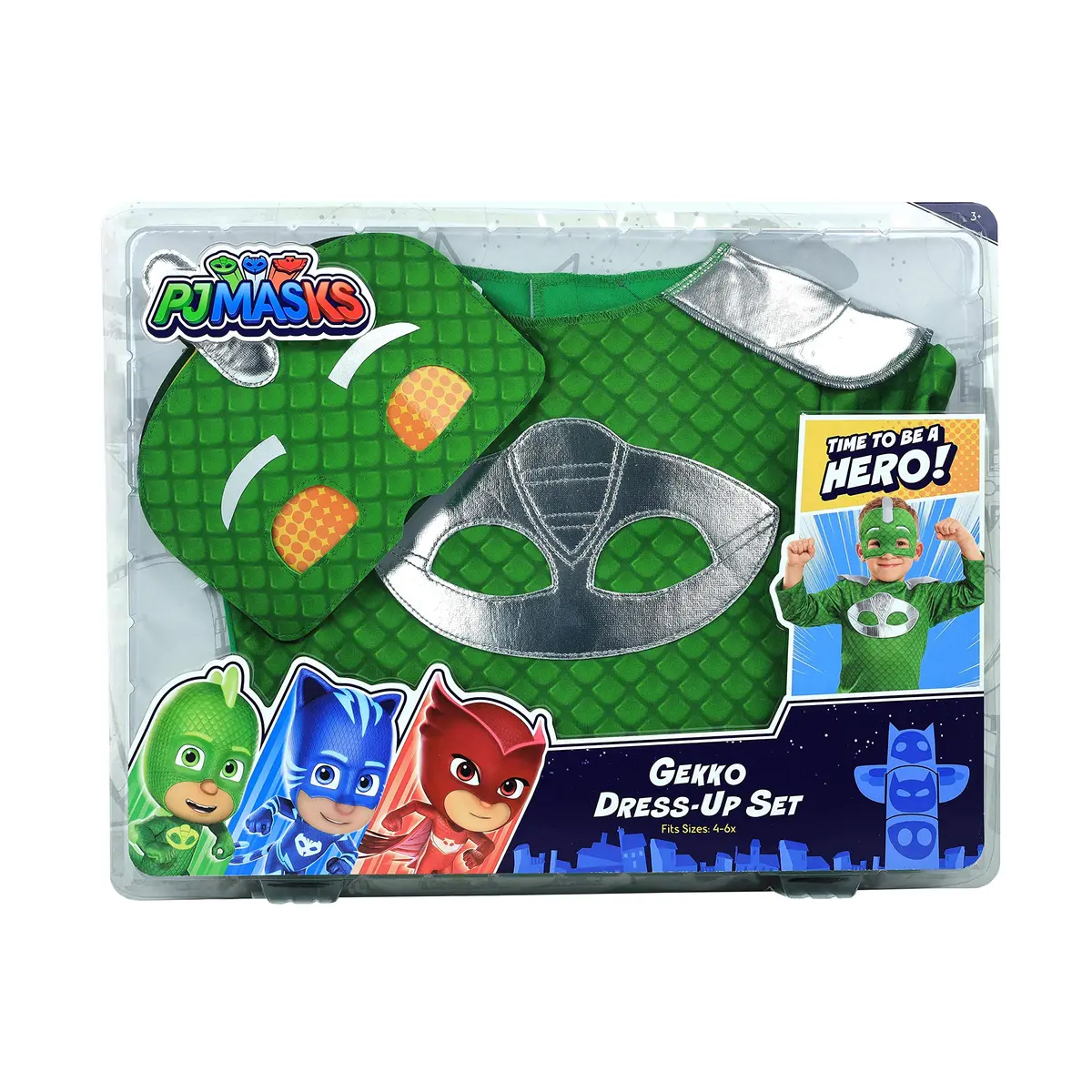 PJ Masks Turbo Blast Gekko Dress Up Set with Soft Mask, Size 4-6X, Green | Kids Toys for Ages 3 Up - view 3