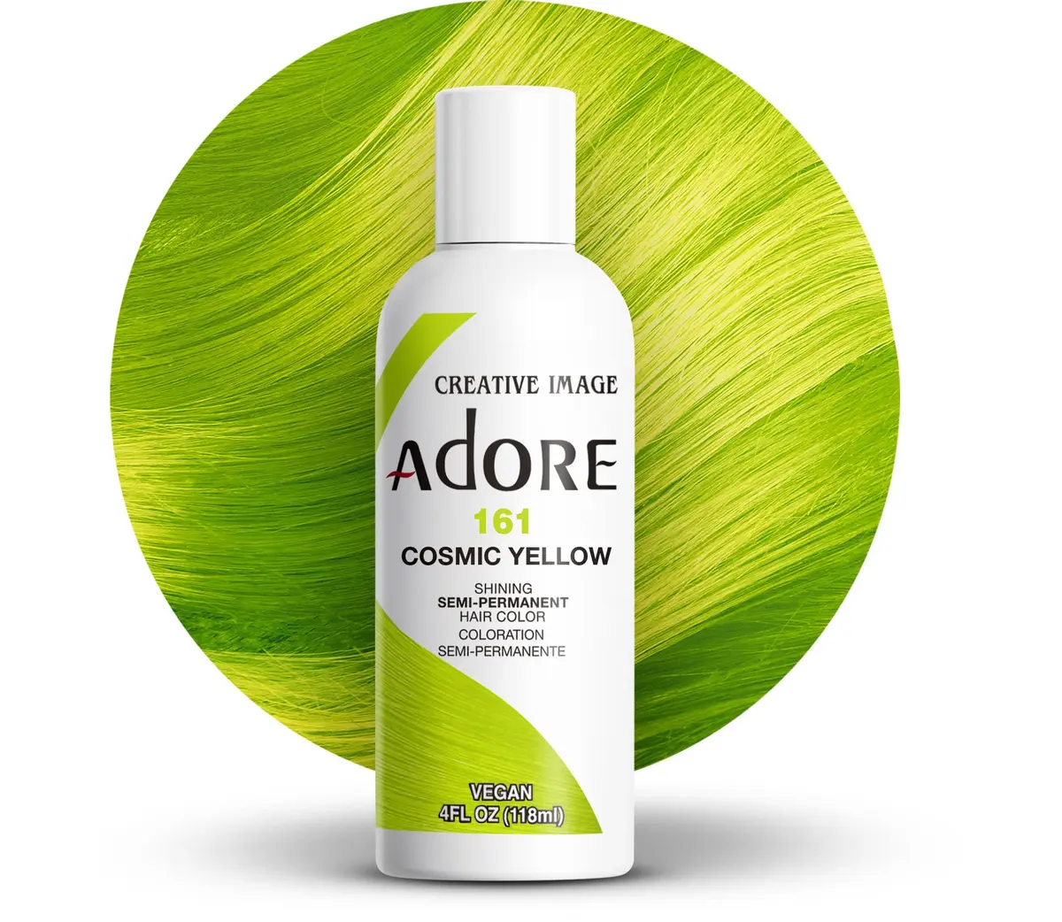 Adore Semi Permanent Hair Color 161 Cosmic Yellow 118ml (4 Fl Oz) | Vibrant Yellow Hair Dye for All Hair Types - main product image