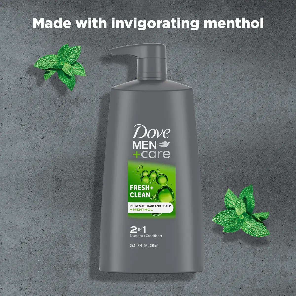 DOVE MEN + CARE 2-in-1 Shampoo and Conditioner Fresh and Clean 4 Count Nourishes and Invigorates Helps Strengthen Hair 25.4 oz - view 3