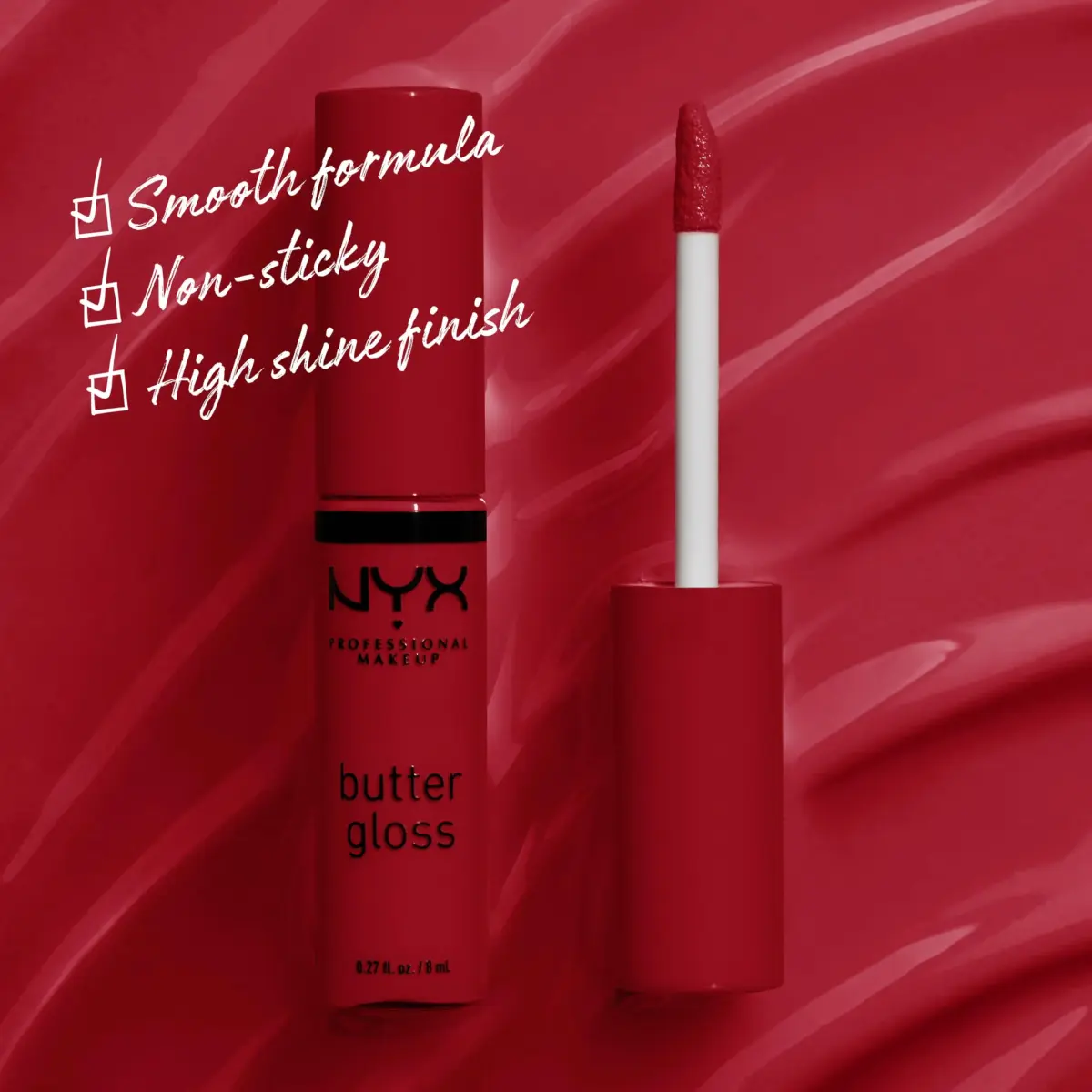 NYX PROFESSIONAL MAKEUP Butter Gloss Bling Lip Gloss - Rocky Road (Wine) | Vegan & Non-Sticky Shine - view 2
