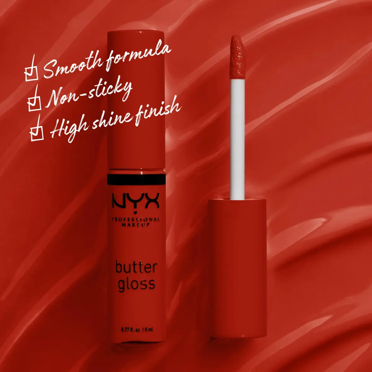 NYX PROFESSIONAL MAKEUP Butter Gloss Apple Crisp, Modern Red | 8 ml (0.27 Fl Oz) - view 2