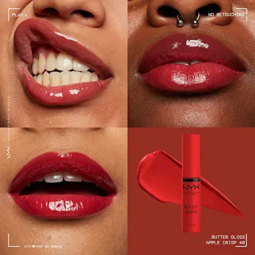 NYX PROFESSIONAL MAKEUP Butter Gloss Apple Crisp, Modern Red | 8 ml (0.27 Fl Oz) - view 3