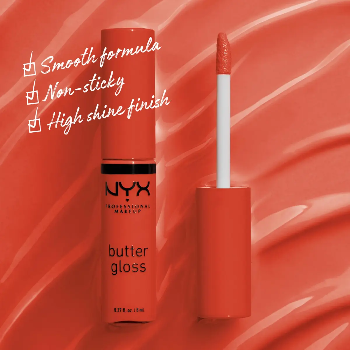 NYX PROFESSIONAL MAKEUP Butter Gloss Bling Lip Gloss in Orangesicle (Orange) - Vegan & Non-Sticky Shine - view 2