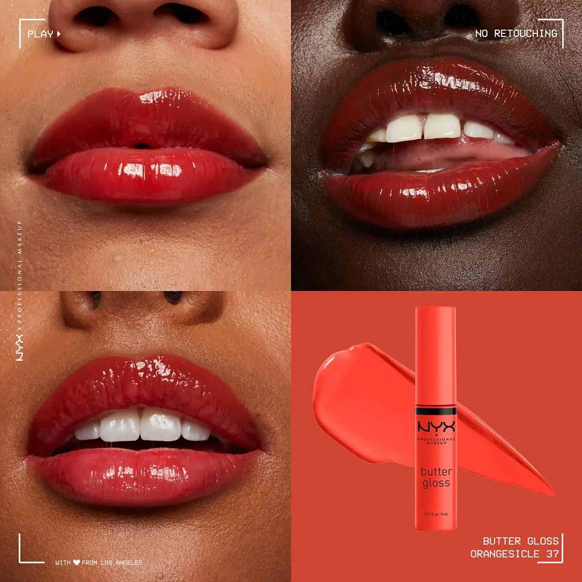 NYX PROFESSIONAL MAKEUP Butter Gloss Bling Lip Gloss in Orangesicle (Orange) - Vegan & Non-Sticky Shine - view 3