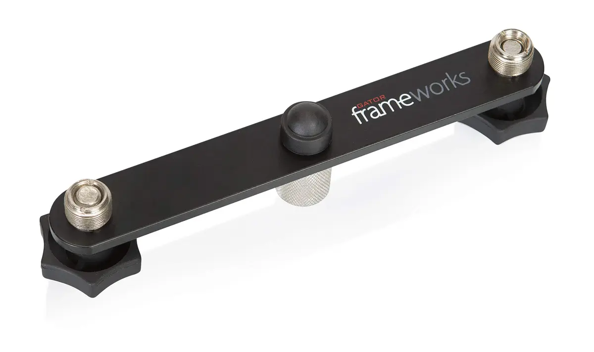 Gator Frameworks 1-to-2 Mic Mount Bar, Fits 5/8 Thread | Dual Mic Holder for Studio & Stage - main product image