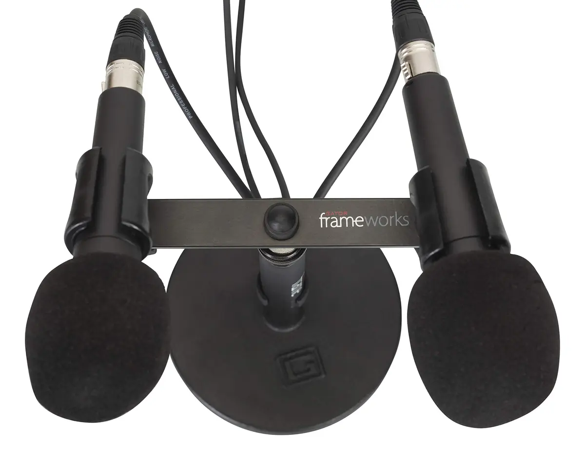 Gator Frameworks 1-to-2 Mic Mount Bar, Fits 5/8 Thread | Dual Mic Holder for Studio & Stage - view 5