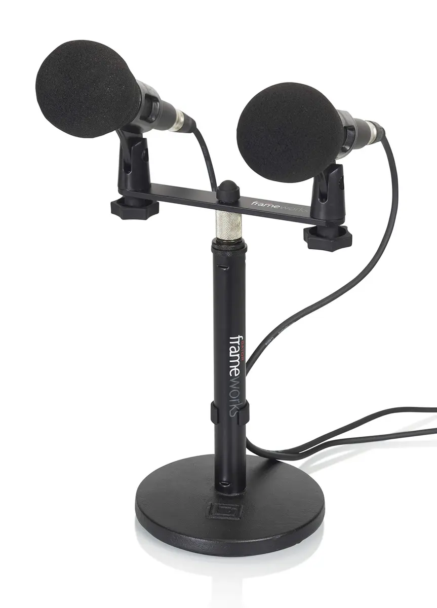 Gator Frameworks 1-to-2 Mic Mount Bar, Fits 5/8 Thread | Dual Mic Holder for Studio & Stage - view 6