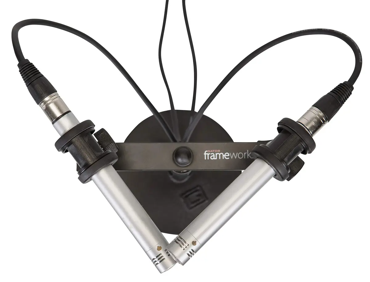 Gator Frameworks 1-to-2 Mic Mount Bar, Fits 5/8 Thread | Dual Mic Holder for Studio & Stage - view 7