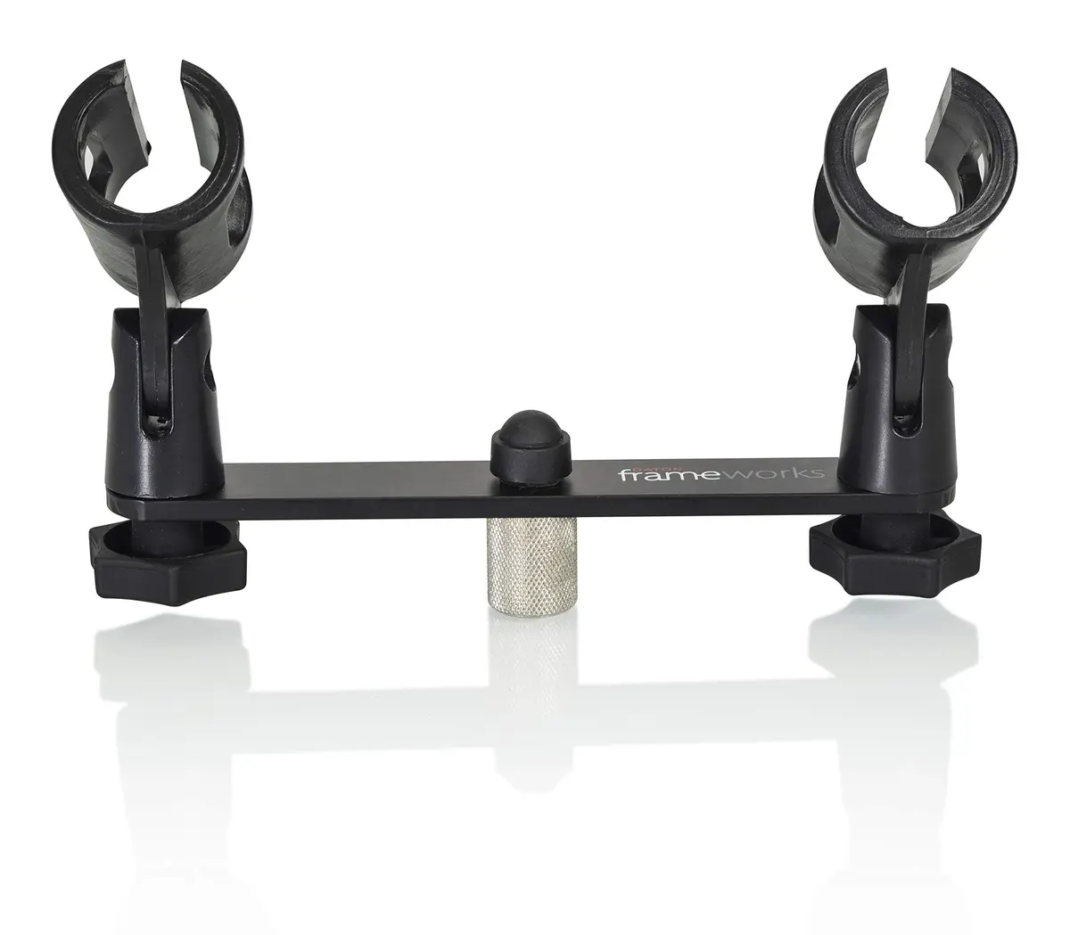 Gator Frameworks 1-to-2 Mic Mount Bar, Fits 5/8 Thread | Dual Mic Holder for Studio & Stage - view 3