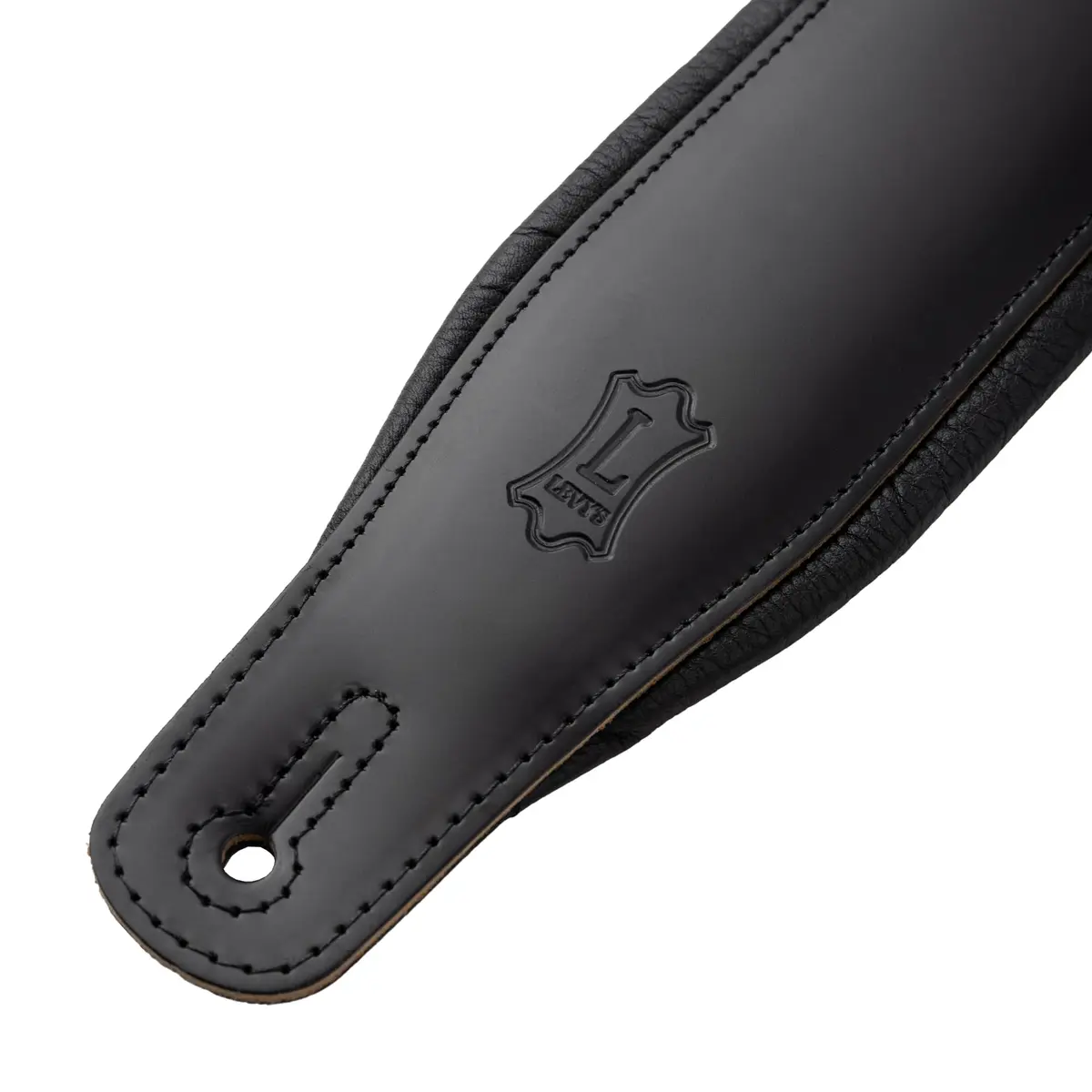 Levy's Leathers Amped Leather Series 3" Wide Guitar Strap with Foam Padding, 76-130cm (37"-51") | Black, USA-Sourced - view 8