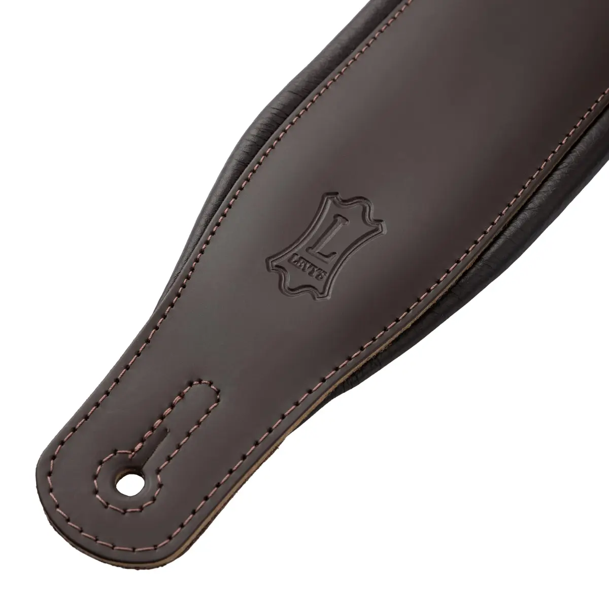 Levy's Leathers 3" Wide Amped Leather Series Guitar Strap with Foam Padding and Garment Leather Backing, Dark Brown (M26PD-DBR_DBR) | 9.5 cm (3.8") Tall - view 8