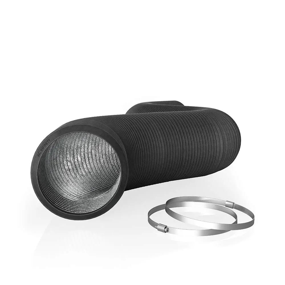 AC Infinity Flexible Aluminum Ducting 10 inch (25.4 cm) x 8 ft | Heavy-Duty Four-Layer Ventilation Tube with Clamps - main product image