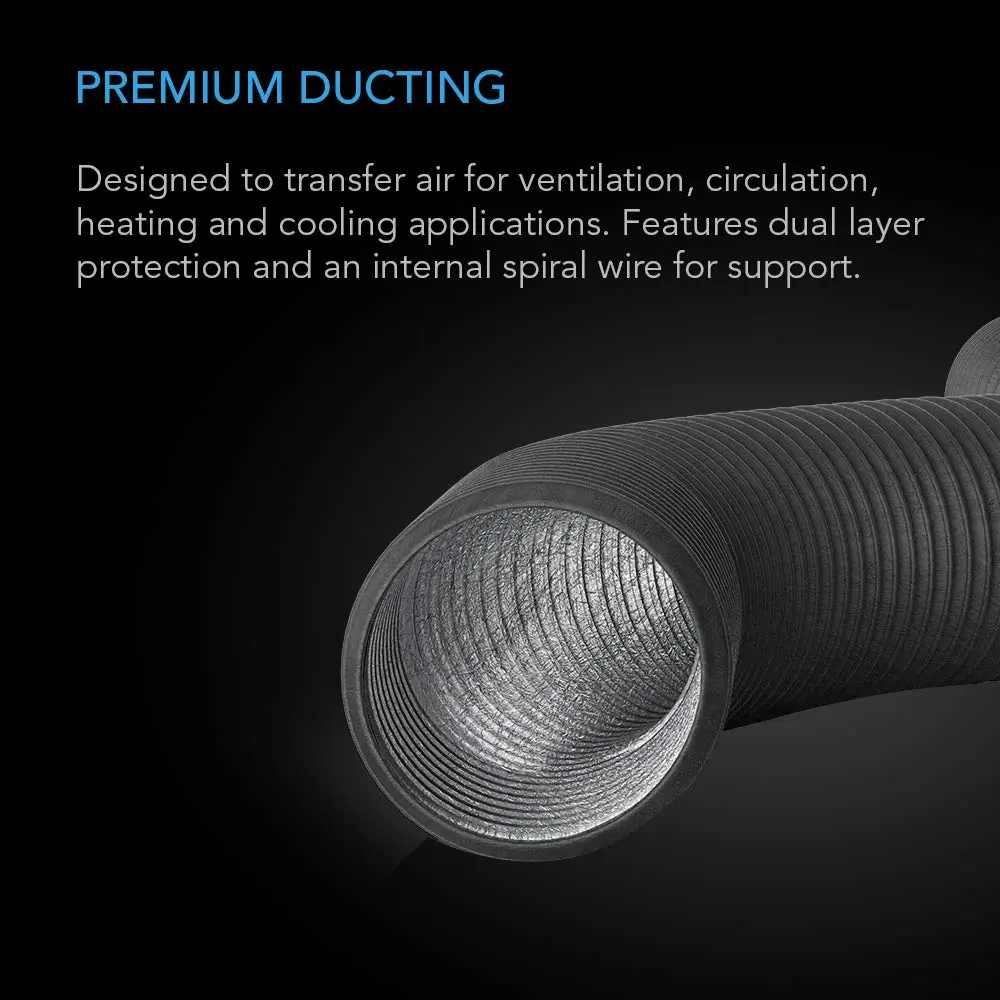 AC Infinity Flexible Aluminum Ducting 10 inch (25.4 cm) x 8 ft | Heavy-Duty Four-Layer Ventilation Tube with Clamps - view 2