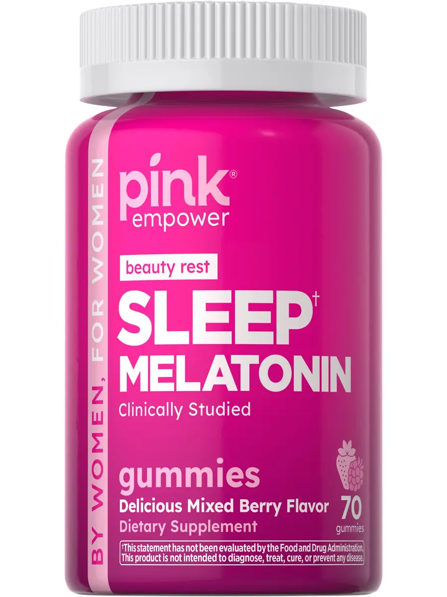 PINK Melatonin Gummies 10mg | Max Potency | Mixed Berry Flavor | 70 Vegan Gummies - main product image
