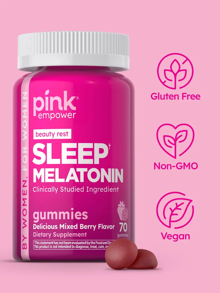 PINK Melatonin Gummies 10mg | Max Potency | Mixed Berry Flavor | 70 Vegan Gummies - view 5