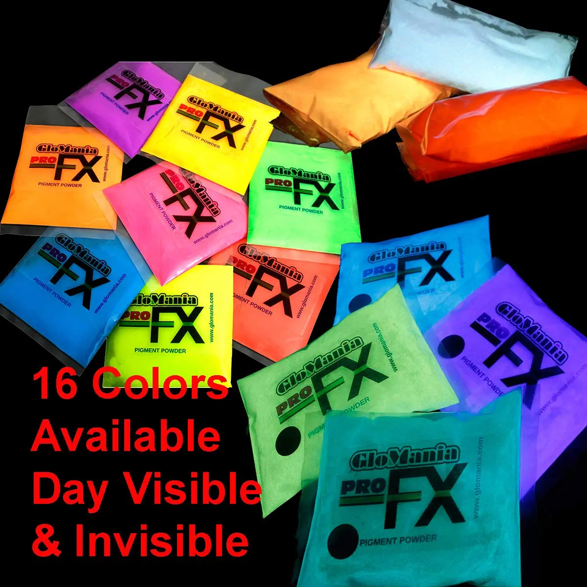 Glomania Glow in The Dark Neutral Invisible Strontium Aluminate Pigment Powder 2oz | Bright Yellow/Orange - view 4
